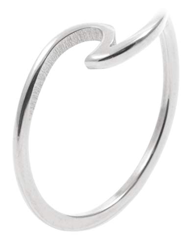 Happiness Boutique Damas Anillo Delicado Ondulado en Color Plata | Anillo Ondulado Tierno de Acero Inoxidable