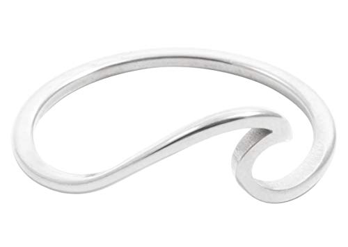 Happiness Boutique Damas Anillo Delicado Ondulado en Color Plata | Anillo Ondulado Tierno de Acero Inoxidable