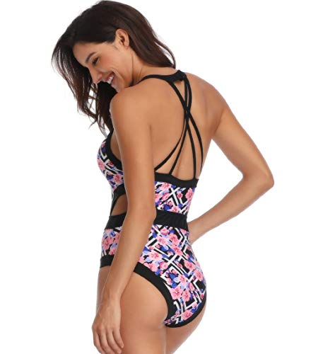 Happy Cherry - Bañador Familiar Iguales para Madre e Hija Conjunto de una Piezas de Baño Verano Playa Piscina Bikini de Playa Estampado Floral