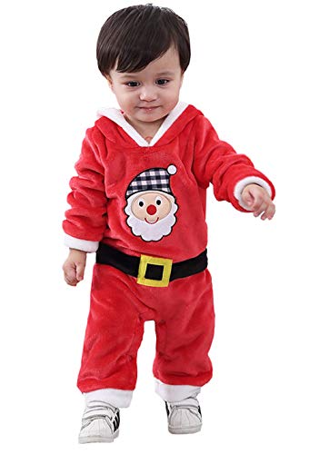 Happy Cherry - Disfraces de Bebés Recien Nacido para Navidad Christmas con Capucha Traje de Una Pieza Mamaluco para Bebés - 3-6 Meses