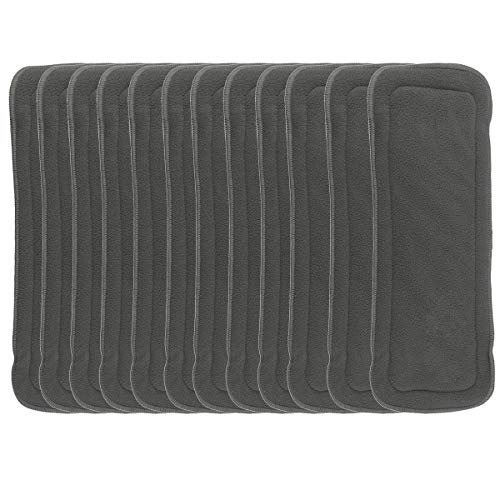 Happy Cherry Pack de 12 Insertos de de 4 Capas Absorbente Antibacterial Desodorante de Carbón de Bambú Reutilizables para Bebés Pañales de Tela