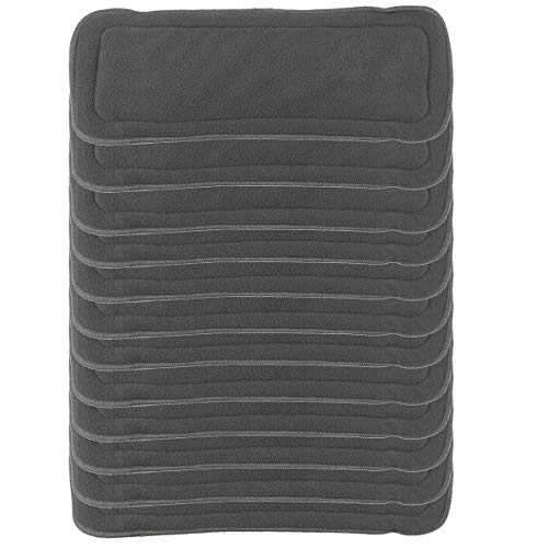 Happy Cherry Pack de 12 Insertos de de 4 Capas Absorbente Antibacterial Desodorante de Carbón de Bambú Reutilizables para Bebés Pañales de Tela