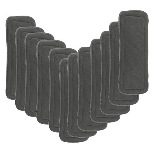 Happy Cherry Pack de 12 Insertos de de 4 Capas Absorbente Antibacterial Desodorante de Carbón de Bambú Reutilizables para Bebés Pañales de Tela