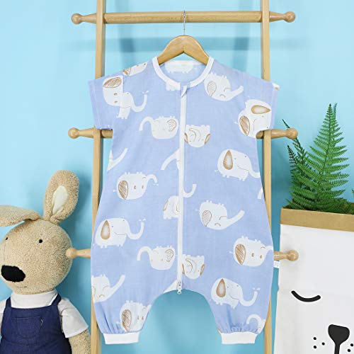 Happy Cherry - Saco de Dormir Bebé Recién Nacido Algodón Infantil Transpirable Cremallera con Pies Suave Bolsa de Dormir Estampado Lindo Sleepingbag for Baby