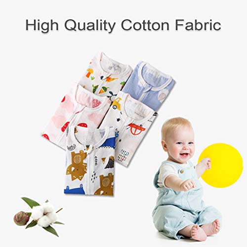 Happy Cherry - Saco de Dormir Bebé Recién Nacido Algodón Infantil Transpirable Cremallera con Pies Suave Bolsa de Dormir Estampado Lindo Sleepingbag for Baby