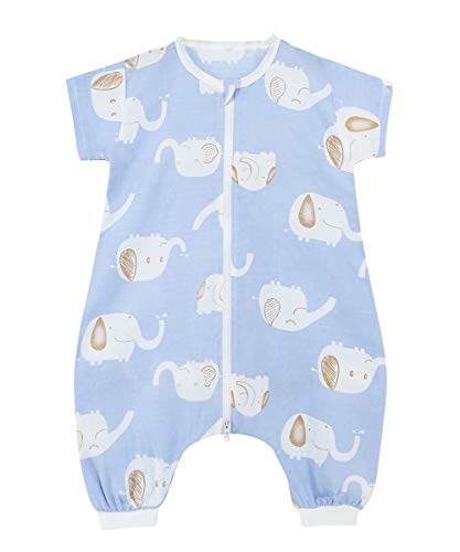 Happy Cherry - Saco de Dormir Bebé Recién Nacido Algodón Infantil Transpirable Cremallera con Pies Suave Bolsa de Dormir Estampado Lindo Sleepingbag for Baby