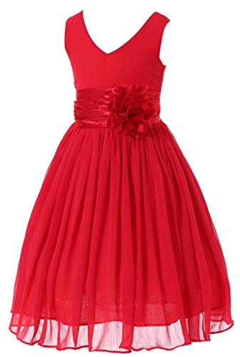 HAPPY ROSE Vestido de Dama de Honor para Niña Vestidos de Fiesta de Graduación Rojo 16 años