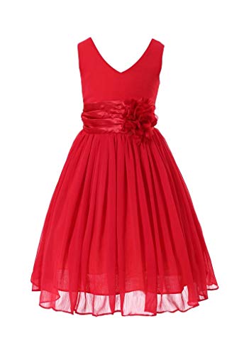 HAPPY ROSE Vestido de Dama de Honor para Niña Vestidos de Fiesta de Graduación Rojo 16 años