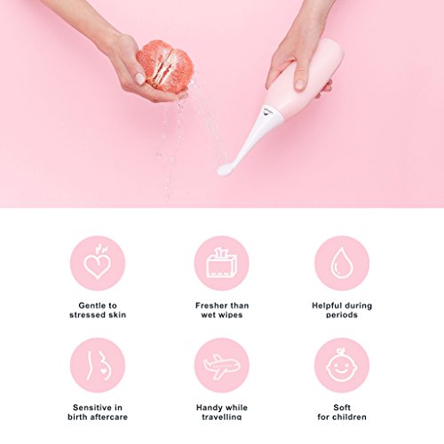 HAPPYPO Easy-Bidet - Para la higiene íntima y ducha femenina Una limpieza y un bienestar excelente ︎ Ecológico ︎ No requiere baterías, incluye bolsa de viaje ︎ delicado con la piel irritada