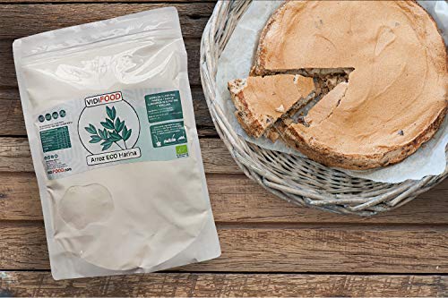 Harina de Arroz ECO - 2kg - Arroz Orgánico molido - Puro arroz blanco para hornear y cocinar - Harina almidonosa sin gluten