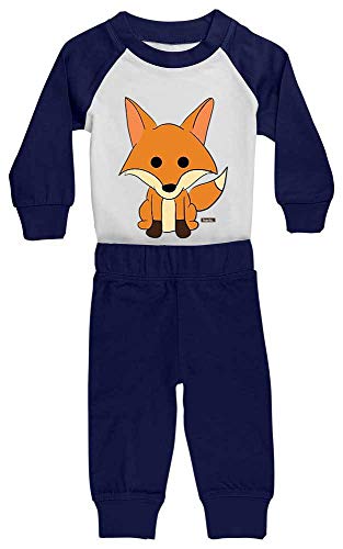 Hariz Baby Pijama zorro dulce animales zoo Plus Tarjeta de regalo blanco/azul marino 12 – 18 meses