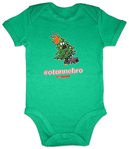 Hariz - Body de manga corta para bebé Pixbros Otannebro Xmas Navidad Witzig familia Winter Plus Tarjeta de regalo rana verde rubio 6-12 meses