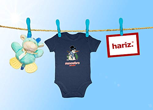 Hariz Pixbros Snowbro Xmas - Body de manga corta para bebé, diseño de árbol de Navidad azul Azul Oscuro Talla:3-6 meses
