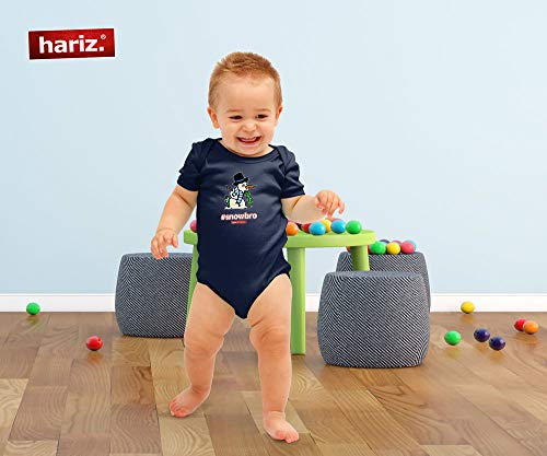 Hariz Pixbros Snowbro Xmas - Body de manga corta para bebé, diseño de árbol de Navidad azul Azul Oscuro Talla:3-6 meses