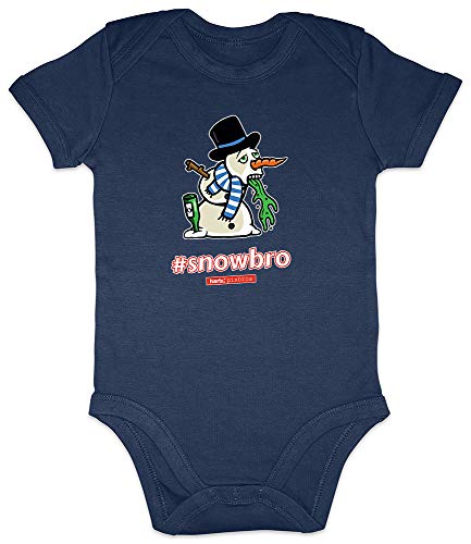 Hariz Pixbros Snowbro Xmas - Body de manga corta para bebé, diseño de árbol de Navidad azul Azul Oscuro Talla:3-6 meses