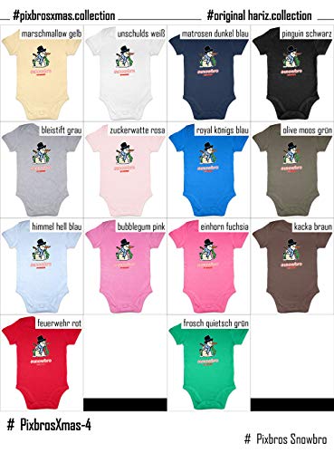 Hariz Pixbros Snowbro Xmas - Body de manga corta para bebé, diseño de árbol de Navidad azul Azul Oscuro Talla:3-6 meses