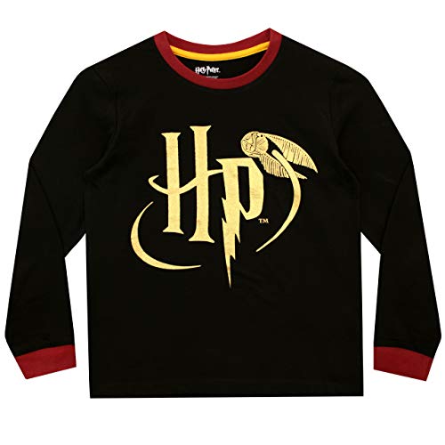 HARRY POTTER Pijamas de Manga Larga para niños Hogwarts Negro 12-13 Años
