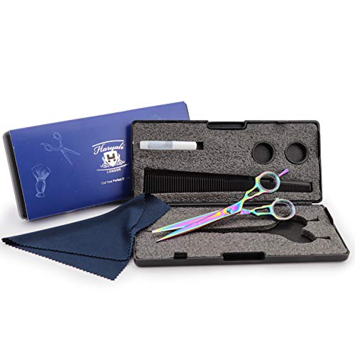 Haryali London - Tijeras de peluquería (15,24 cm), color negro