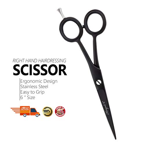 Haryali London - Tijeras de peluquería profesional de 6 pulgadas, color negro
