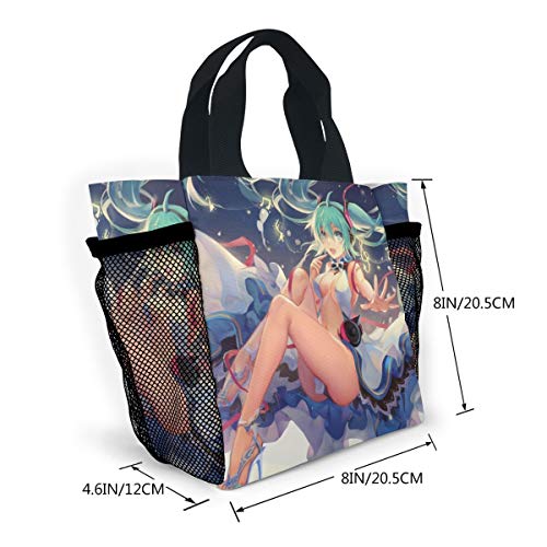 Hatsune Miku Miu's Love Bolso de mujer de moda, bolsas reutilizables para la compra de luz, bolsas de mano de alta capacidad, bolsas de regalo, bolsas porta alimentos