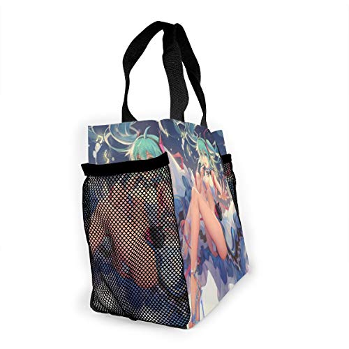 Hatsune Miku Miu's Love Bolso de mujer de moda, bolsas reutilizables para la compra de luz, bolsas de mano de alta capacidad, bolsas de regalo, bolsas porta alimentos