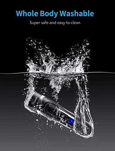 Hatteker Cortapelos Recortador de Barba Hombre Cortar Pelo y Afeitadora Precisión Electrónico Impermeable usb Recargable