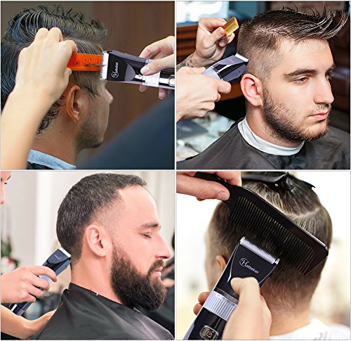 Hatteker Hair Clipper Trimmer Eléctrico Profesional para Barba con Pantalla LCD USB Inalámbrico Recargable a Prueba de Agua