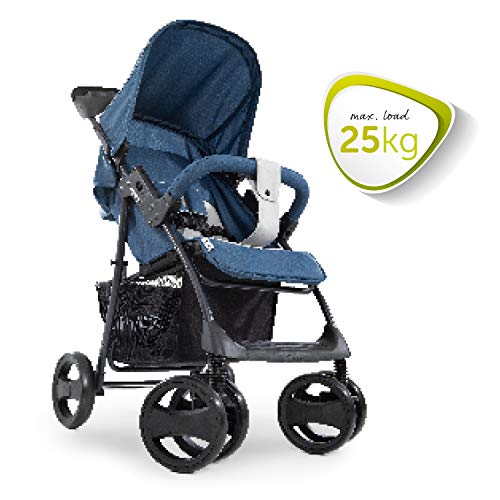 Hauck carro Shopper SLX trioset, coche de bebes 3 piezas de capazo, sillita y grupo 0+, botellero, facil y comodo plegado, para recien nacidos hasta bebes/niños de 25 kg, azul