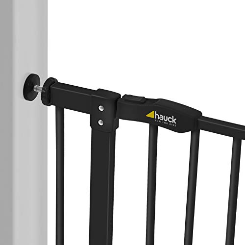 Hauck Close N Stop - Puerta de seguridad con extensión de 21 cm, para puertas y escaleras 96 – 101 cm, sin agujeros, combinable con Y-Spindel para barandillas, hierro, charcoal (gris)