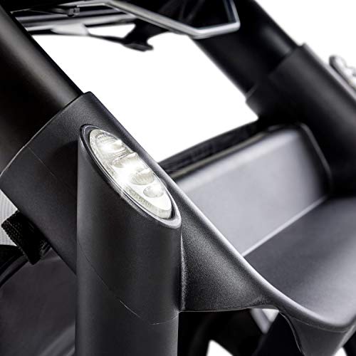 Hauck Micro silla de paseo compacta hasta 18 kg, con respaldo reglable, plegable, ligera, manillar regulable en altura, luces reflectantes, Star Caviar (negro)