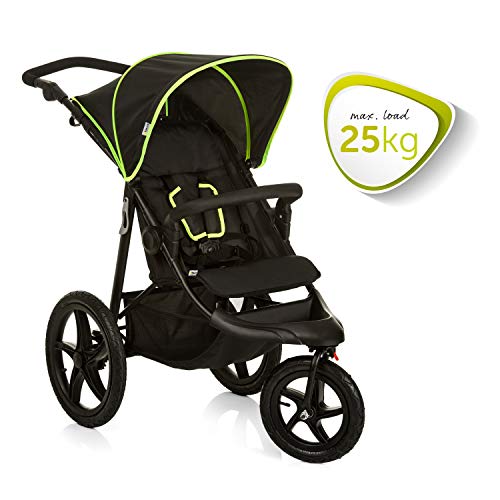 Hauck Runner - Silla de Paseo con 3 Ruedas Neumaticas, Plegado Compacto, Ruedas XL, con Camara de Aire, para Recien Nacidos, apto para Niños hasta 25kg, color Negro (Black Neon Yellow)