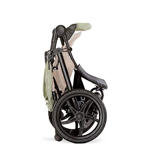 Hauck Runner - silla de paseo, silla running con 3 ruedas neumaticas, plegado compacto, ruedas XL con camara de aire, para recien nacidos, apto para niños hasta 25kg, oil (beige)