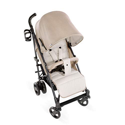 Hauck Vegas - silla de paseo con posiciones, plegado compacto, ligera, chasis aluminio, botellero, desde nacimiento hasta 25 kg, fungi (beige)