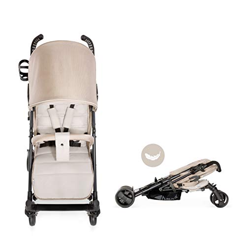 Hauck Vegas - silla de paseo con posiciones, plegado compacto, ligera, chasis aluminio, botellero, desde nacimiento hasta 25 kg, fungi (beige)
