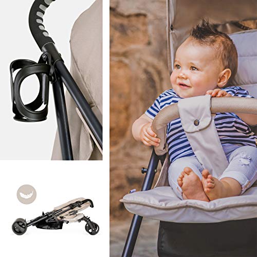 Hauck Vegas - silla de paseo con posiciones, plegado compacto, ligera, chasis aluminio, botellero, desde nacimiento hasta 25 kg, fungi (beige)