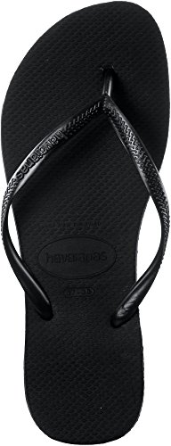 Havaianas Slim Chanclas Mujer, Negro (Black 0090), 35/36 EU