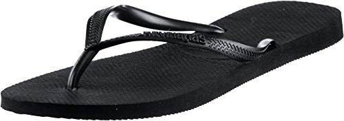 Havaianas Slim Chanclas Mujer, Negro (Black 0090), 35/36 EU