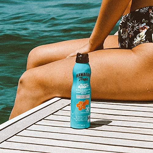 Hawaiian Tropic Island Sport SPF 15 - Bruma Solar Deportiva en Spray de Vaporización Continua de Protección Media, Textura Ultraligera para el Deporte, 220 ml