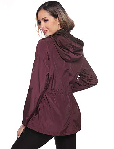 Hawiton Abrigos Impermeables para Mujer Ligera Chubasquero Seco RáPido Chaqueta Cortavientos con Capucha Chaqueta Deportiva