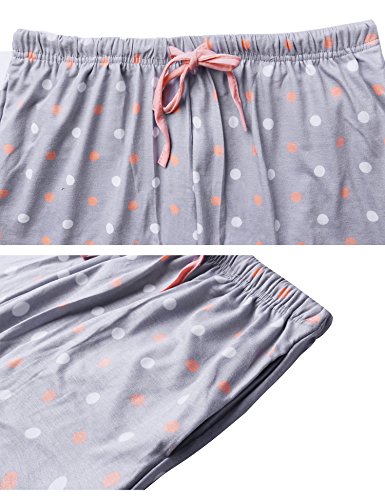 Hawiton Pijama Mujer Invierno Algodon Mangas Largas Pantalones Largo 2 Piezas Talla L