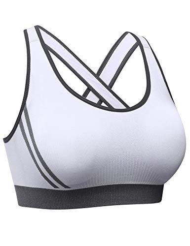 Hawiton Sujetador Deportivo Mujer Alto Impacto Sujetador Ejercicio Cómodo Bra Negro Niña Sin Costuras Almohadilla Desmontable para Bailar Correr Fitness Yoga Pilates