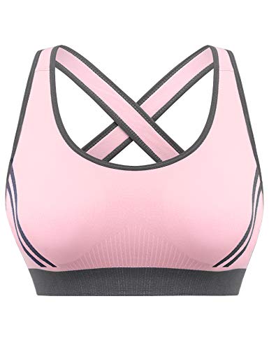 Hawiton Sujetador Deportivo Mujer Sujetador de Soporte Alto Impacto Sin Costuras Desmontable Sujetador Yoga Bra Push up Top Deportivo Sujetador Bustier para Fitness Correr Gimnasio Bailar Negro Niña