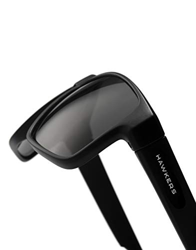 HAWKERS Gafas de Sol Deportivas Faster, para Hombre y Mujer, con Montura negra mate y lente polarizada y negra, Protección UV400