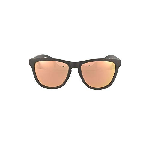HAWKERS Gafas de Sol ONE Carbon Black, para Hombre y Mujer, con Montura Negra Mate y Lente Rosa Dorada Efecto Espejo, Protección UV400