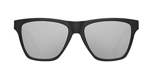 HAWKERS · Gafas de Sol ONE LS Carbon Black Chrome, para Hombre y Mujer, con montura negra con acabado engomado y lentes espejadas plateadas, Protección UV400