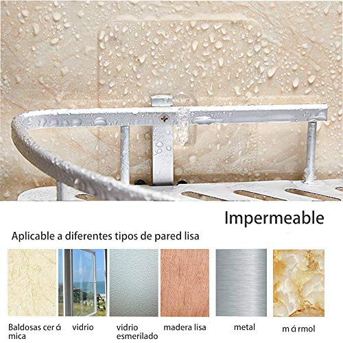 Hawsam Sin Necesidad de Taladrar Estante Ducha Rinconera, 2 Niveles Estantes de Baño de Aluminio Espacial Perforado Entramado de Baño Muebles de Baño