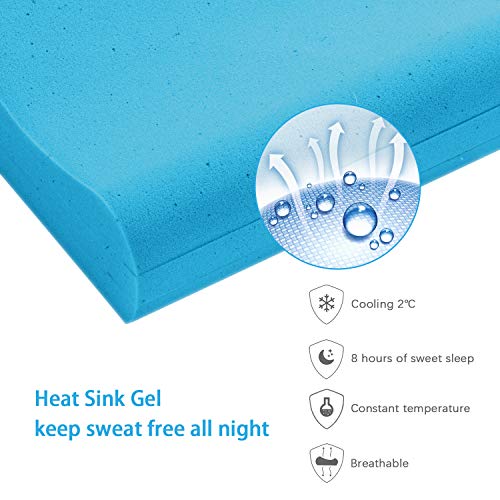 HB life Almohada Viscoelastica, Almohada Espuma de Memoria con Altura Ajustable Gel Disipador de Calor Diseño Ergonómico Reduce Dolores Cervicales con 2 Fundas de Bambú,4 Diferentes Alturas