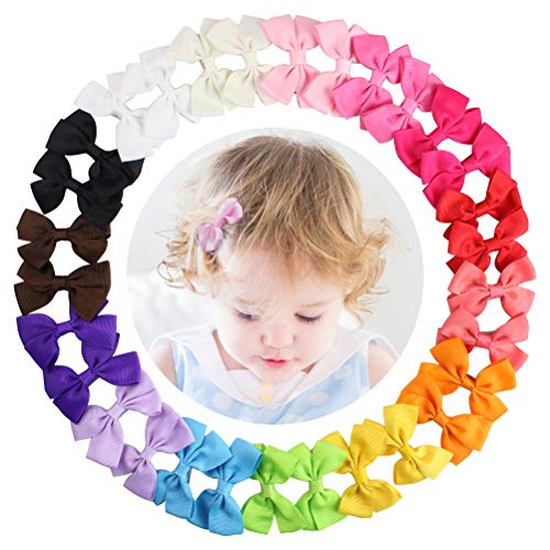 HBF 30 Piezas Lazos Pelo Niña Bebe Cinta Lazo 15 Colores Pinzas Para El Pelo Bebe Accesorio Para El Pelo