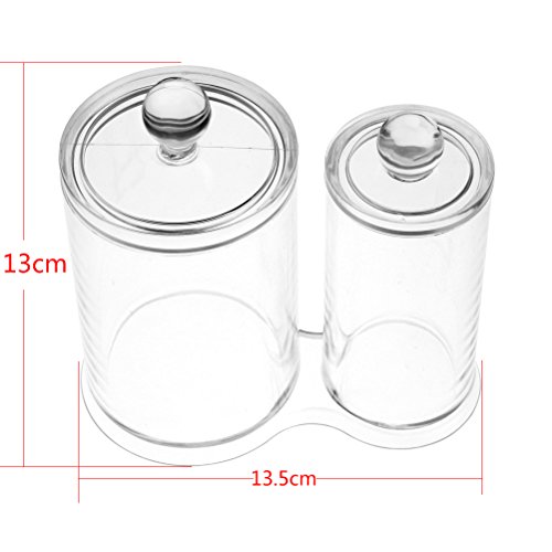 HBF Organizador Maquillaje Acrilico Organizador Bastoncillos Maquillaje con Tapa Caja para Discos Algodón