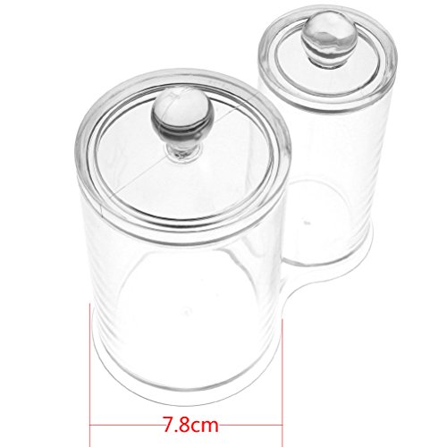 HBF Organizador Maquillaje Acrilico Organizador Bastoncillos Maquillaje con Tapa Caja para Discos Algodón